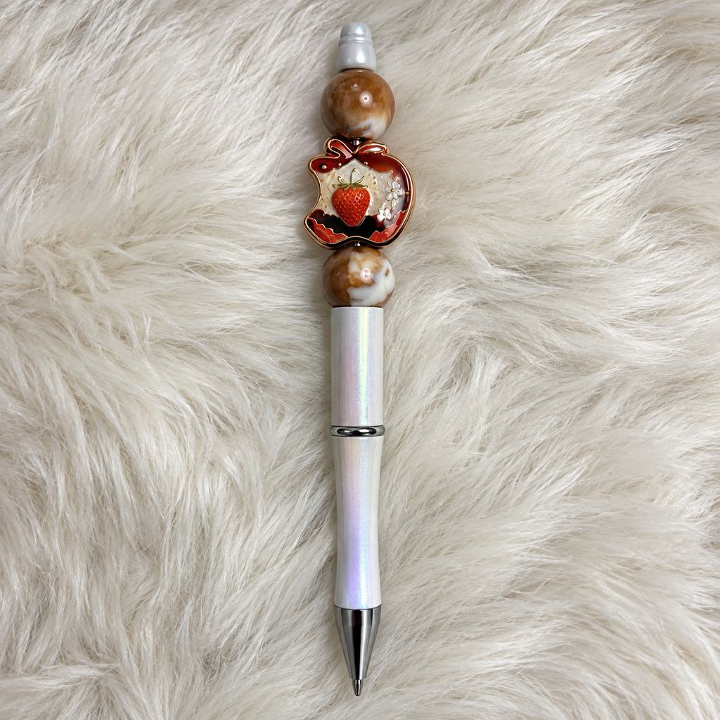 Strawberry Charm Beaded Pen