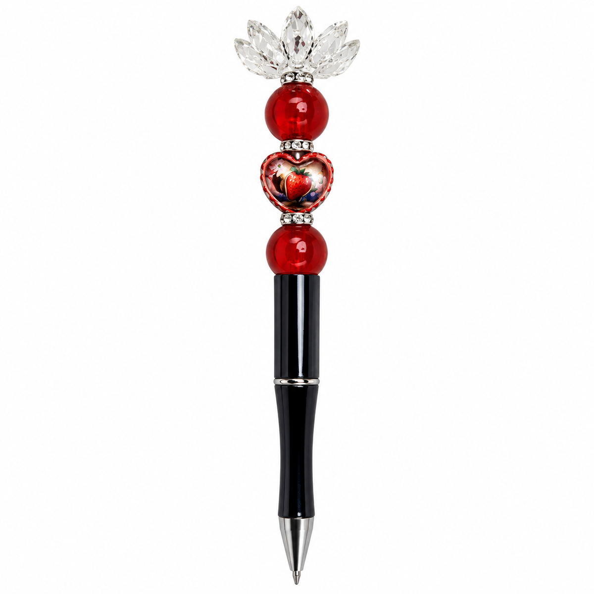 Red Heart Beaded Pen