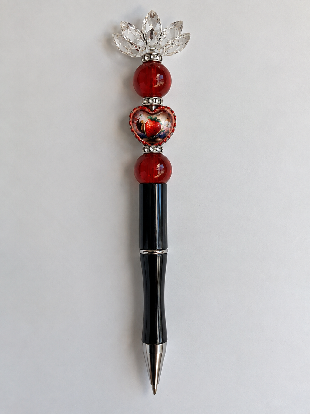 Red Heart Beaded Pen