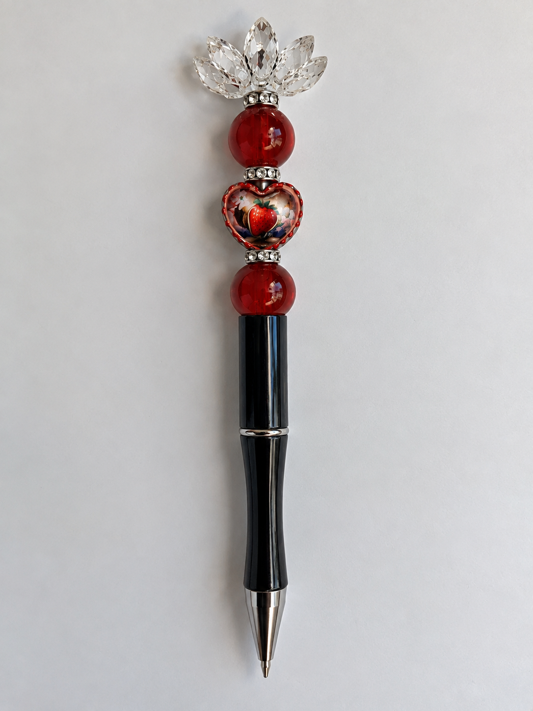 Red Heart Beaded Pen