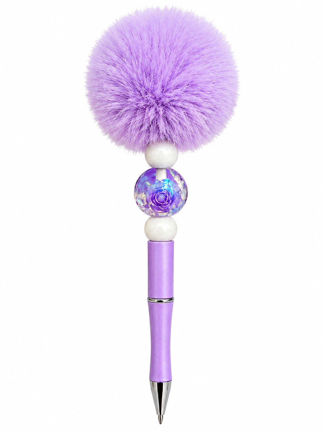 Lavender Fluffy Pom-Pom Pen 💜