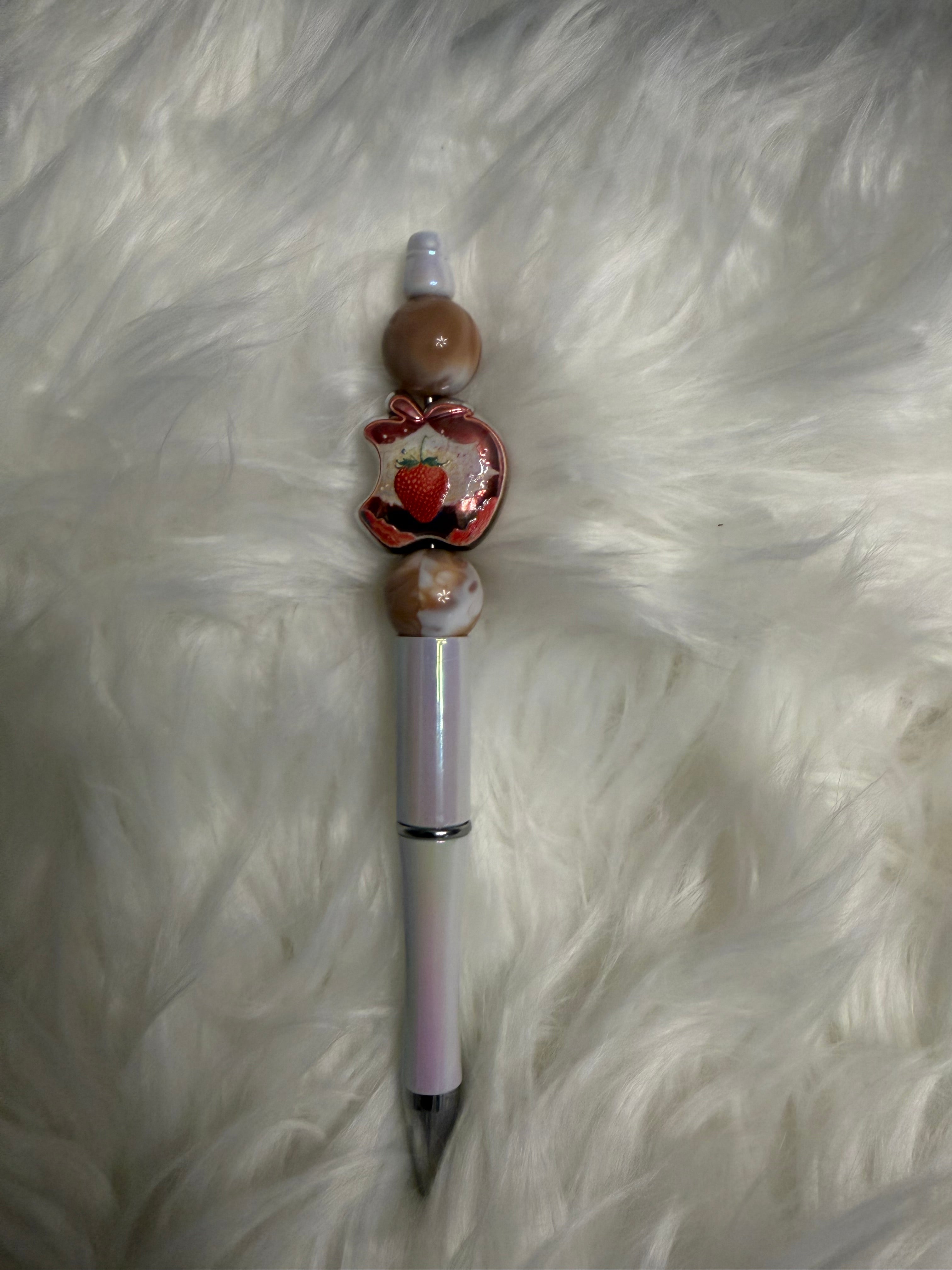 Strawberry Charm Beaded Pen